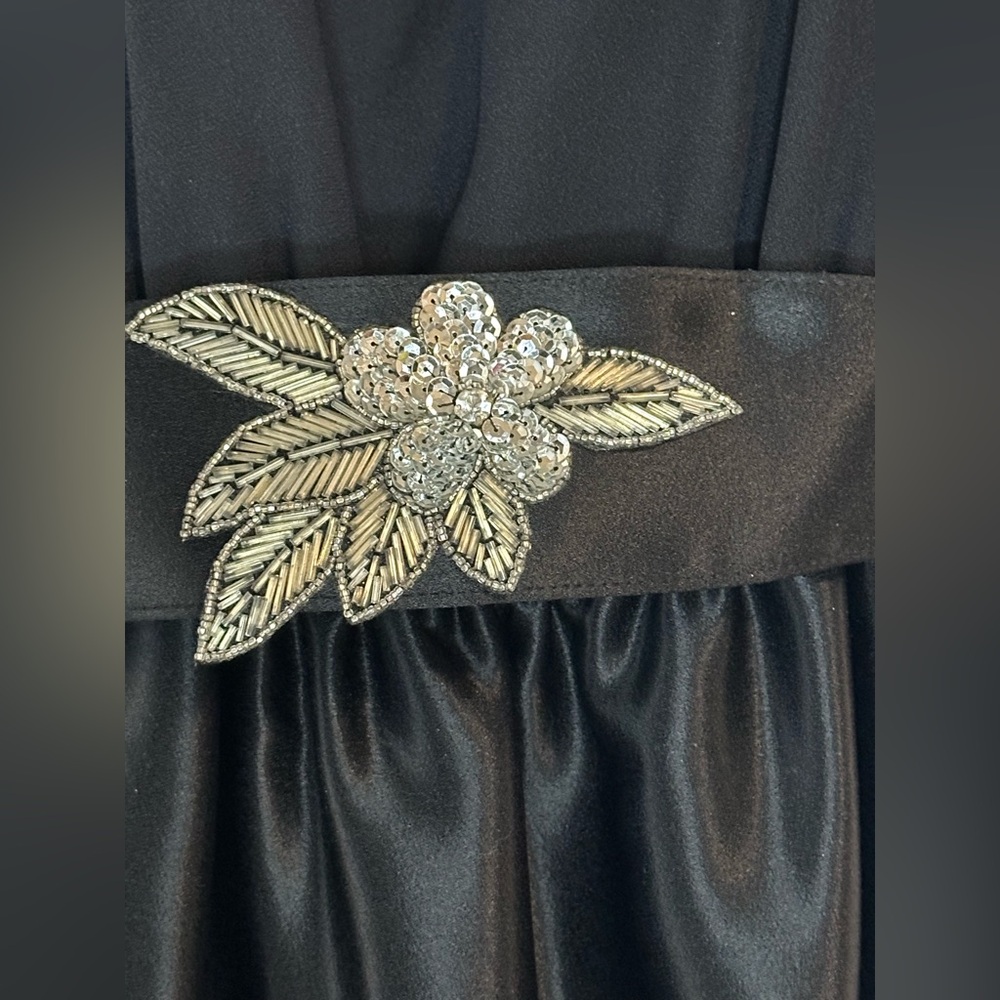 Act 1 Elegant Vintage Black Jumpsuit with Embellished Belt - Picture 4 of 16